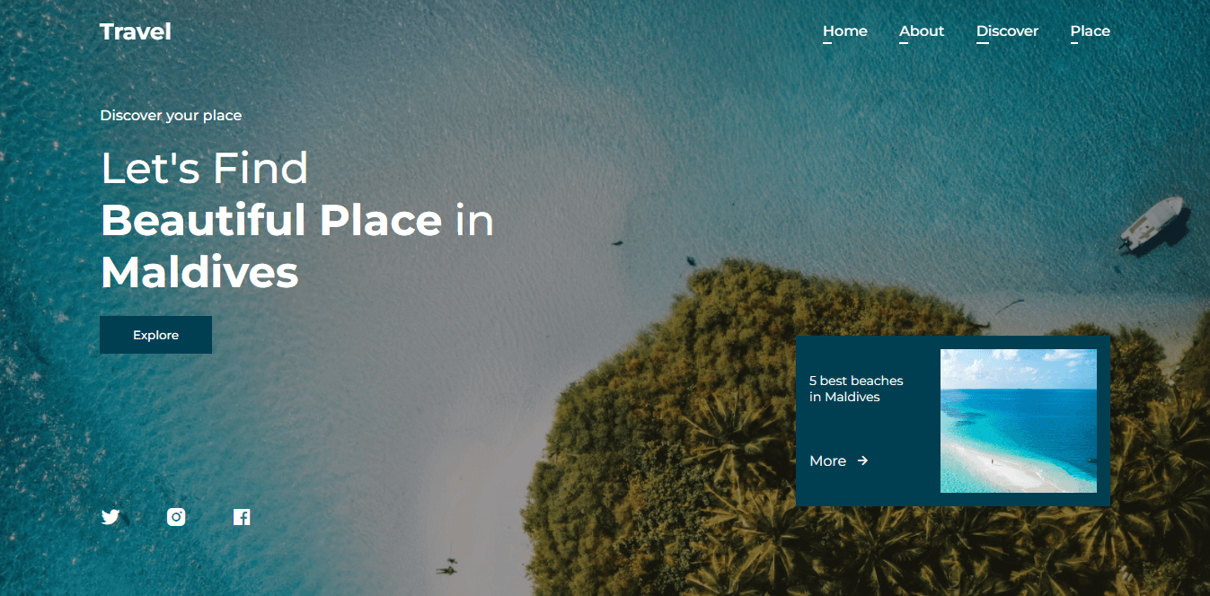 Travel website front-end